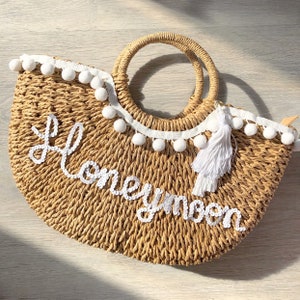 Luxury Personalised Beach Bag Straw Basket