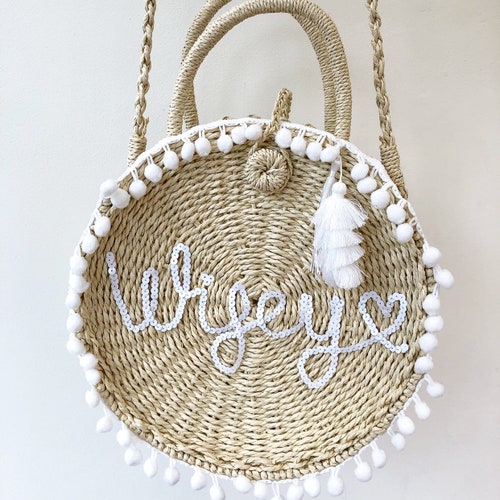 Luxury Personalised Honeymoon Straw Basket Beach Bag Handbag Etsy UK