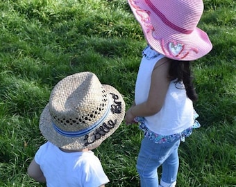 Cappello in paglia per bambini, cappellini in paglia per bambini