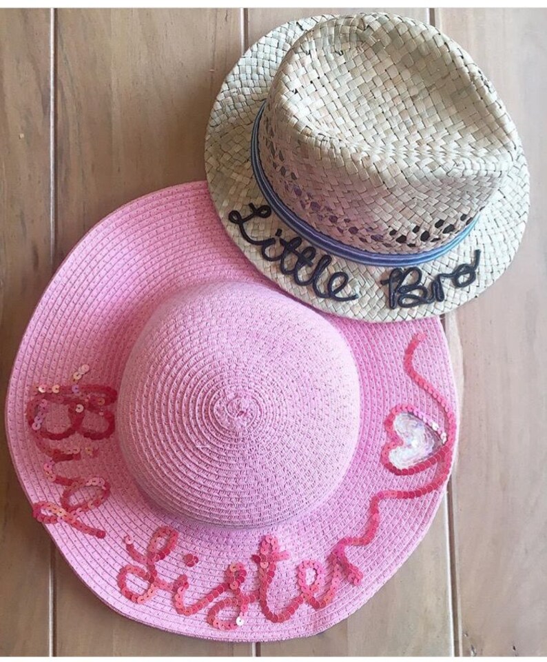 Childrens personalised straw hat Etsy