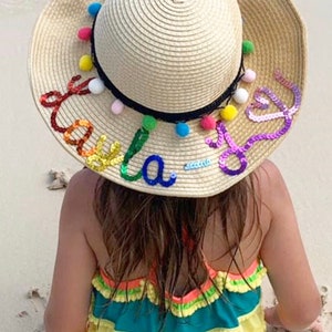 Childrens Personalised Hat with Sequin Ombré Name