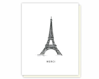 Eiffel Tower Greeting Card, Paris France Card, Relocation Gift for Friend, Hello from Paris Note Card, Parisian Greeting Card, Traveler Card