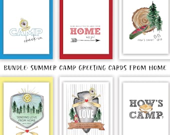 A Note from Mom, Summer Camp Card Set, Cute Card for Kids, Sleep Away Camp Cards from Parents, Bundle Set Greeting Card for Kids Camp
