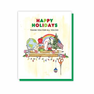 Teacher Christmas Thank You, Teacher Appreciation Christmas Card, Appreciation Worker, Holiday Gratitude Thank You Card, Teacher Aide Card