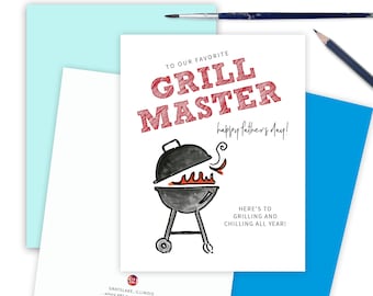 Happy Father's Day Card, The Grill Master Dad, Grilling Dad Card, Father's Day Greeting, Father's Day Card, Father's Day Pun Card for Dad