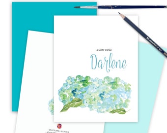 Floral Stationary for Mom, Floral Note Card, Personalized Stationery Set, Watercolor Stationery for Women, Garden Floral Folded Note for Her