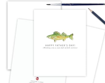 Outdoorsman Fisherman Dad, Happy Father's Day Card, Pun Father's Day Greeting, Fish Stories Father's Day Card for Dad, Fishing Father's Day
