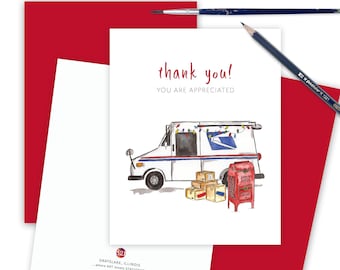 Mail Carrier Christmas Card, Thank You Christmas Cards, Thank You Appreciation Card, Mail Carrier Thank You Card, Carrier Christmas Cards
