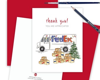 Delivery Man Thank You, Delivery Appreciation Christmas Card, Thank You Appreciation Worker, Holiday Gratitude Thank You, Business Delivery