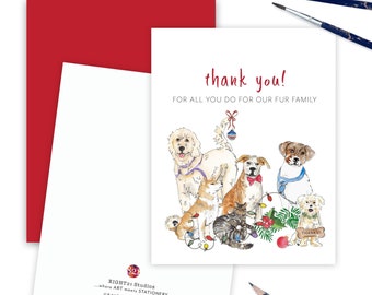 Veterinarian Thank You Card, Pet Doctor Appreciation Merry Christmas Card, Veterinarian Appreciation Gift, Thank You for Veterinarian