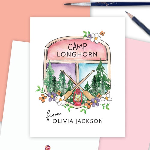 Personalized CAMP Stationery Set Girl Camp Notes Camp Etsy
