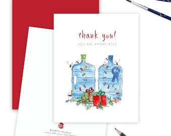 Bottled Water Delivery Driver, You Are Appreciated Service Thank You, Appreciation Christmas Card, Water Delivery Driver Thank You Card