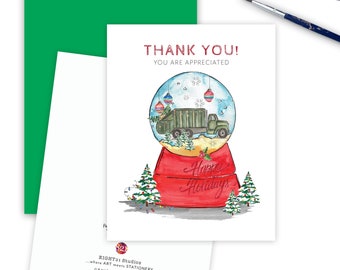 Garbage Truck Driver Thank You, Service Appreciation Merry Christmas Card, Trash Thank You Appreciation Worker, Holiday Gift Thank You Card