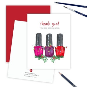 Nail Tech Christmas Card for Manicurist, Appreciation Christmas Card Nail Professional, Thank You Appreciation, Holiday Card for Nail Salon image 1