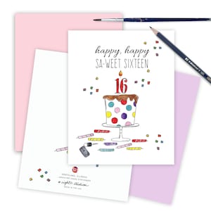 Sweet Sixteen Funny Birthday Card for Daughter, Milestone 16th Birthday Card, Greeting Card for Friend, Sweet 16 Celebration Card Age 16