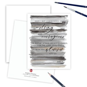 Christian Cards for Friends, Religious Scripture Verse Cards, Joshua 1:9, Christian Gift Ideas for Friends, Inspirational Cards for Him/Her