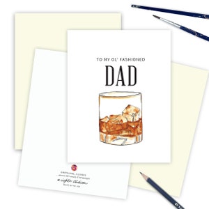 Happy Father's Day Card, Ol' Fashioned Dad, Father's Day Greeting, Father's Day Card for Dad, Cocktail Greeting Card, Punny Card for Dad