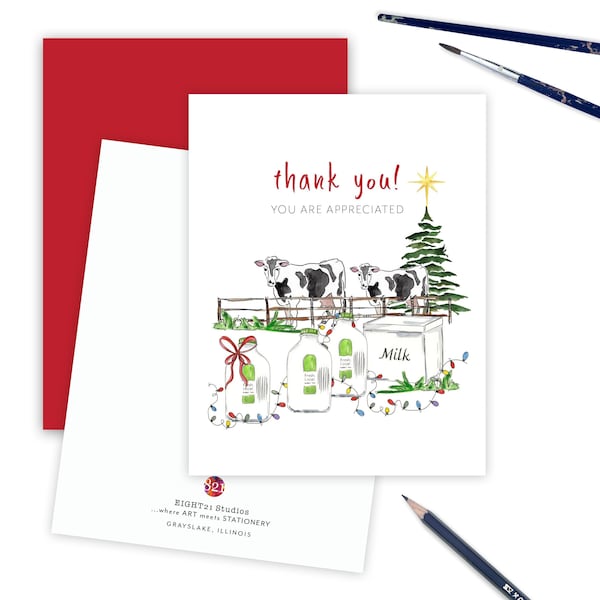 Milk Man Gifts, Milk Delivery Truck, Milk Delivery Box, Christmas Card for Milk Man, Appreciation Card for Delivery Man, Dairy Farmer Gift