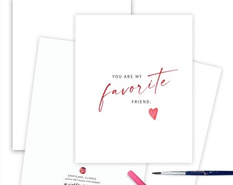 Carte d'ami préféré, Carte de voeux simple pour meilleur ami, Cartes de remerciement, Câlins pour mon copain, Notes d'amitié pour un collègue FAVFRIEND