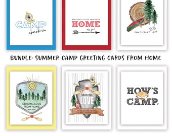 Bundle Set Greeting Card for Kids Camp, A Note from Home, Summer Camper Card Set, Cute Card for Kids, Sleep Away Camp Cards from Parents