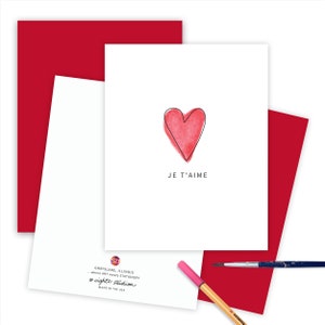 French I Love You Card, Je T'amie Greetings for Wife, France Heart Greeting Card, Romantic French Card for Her, Paris Lover Card SKTCHFRENCH