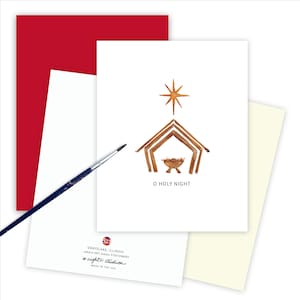 Nativity Cards Set of 10 with Envelopes, Christian Christmas Greeting, Merry Christmas Cards, Christmas Note Cards with Manger Scene Holiday