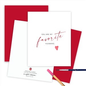 Favorite Husband Card, Happy Anniversary Card for Husband, Simple Birthday Greetings for Him, Heart Greeting Card for Spouse, HUSBAND