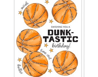 Happy Birthday Card for Basketball Player Gifts, Basketball Lover, Birthday Card for Kids, Sports Themed Birthday Party, Basketball Fan Gift