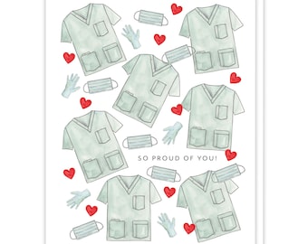 Medical Promotion Card for Him, Congratulations Graduation Nursing School, Medical Assistant Card, Medical Graduation Gifts, Scrubs Card