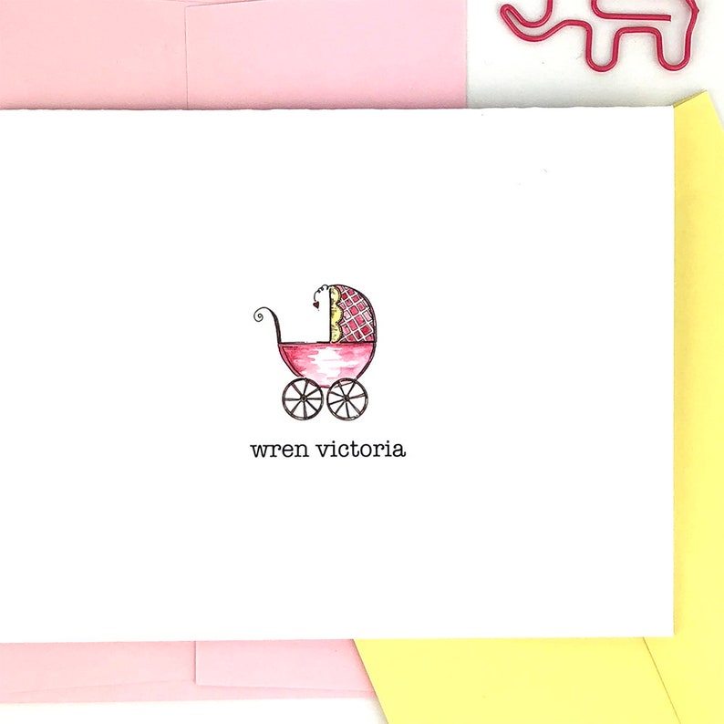 Baby Shower Thank You Cards Baby Girl Announcement Cards Etsy