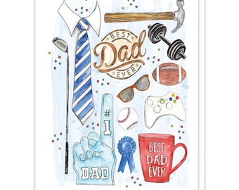Father's Day Card, Happy Father's Day Gift, Best Dad Ever, Dad Gifts for Father's Day, Dad Birthday Card from Kids, Unique Gift for Dad