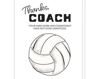 Volleyball Thank You Card, Volleyball Gifts for Coaches, Volleyball Sports Greeting Card, Coach Appreciation Gift, Bump Set Spike, Thank You