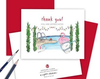 Swimming Pool Service Thank You, Service Appreciation Christmas Card, Thank You Appreciation Workers, Holiday Service Person Gift Thank You