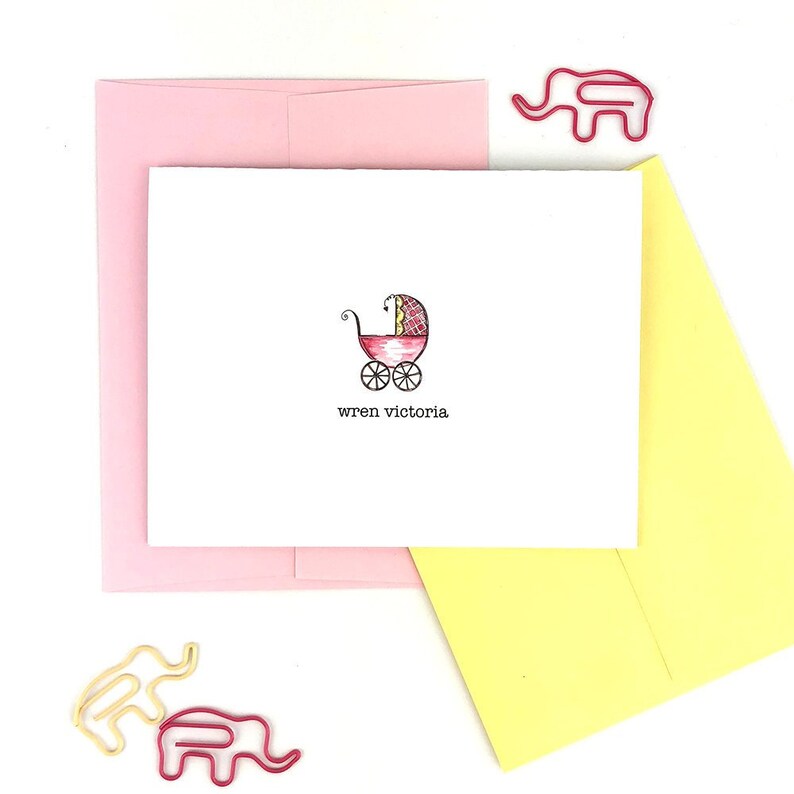 Baby Shower Thank You Cards Baby Girl Announcement Cards Etsy