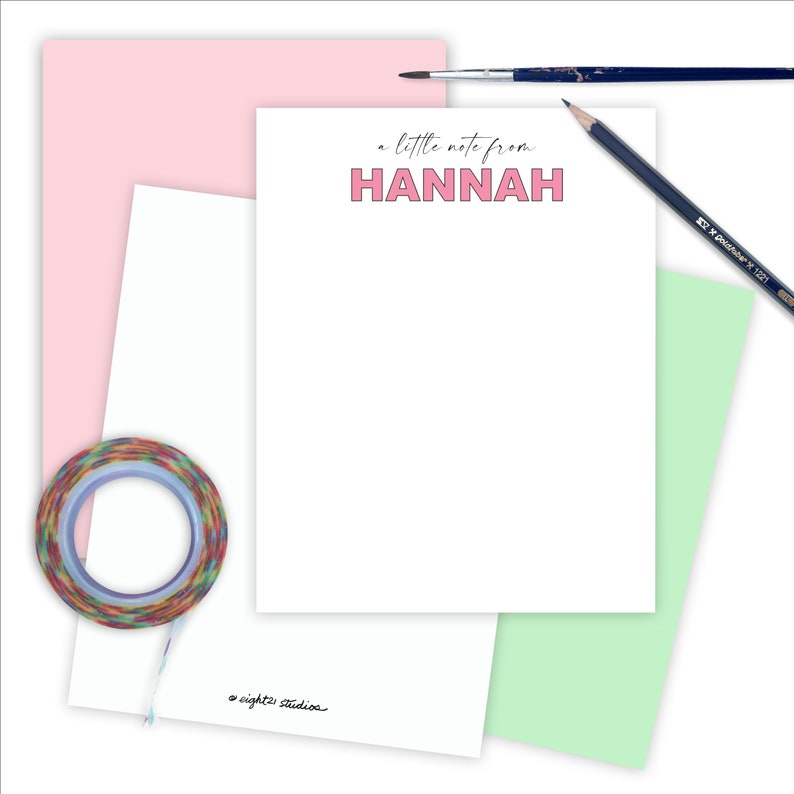 Personalized Stationery Set Gift Idea Cute Notes Rainbow Note Cards for Girls Stationary Set of 12 Flat Note Cards and Colorful Envelopes
