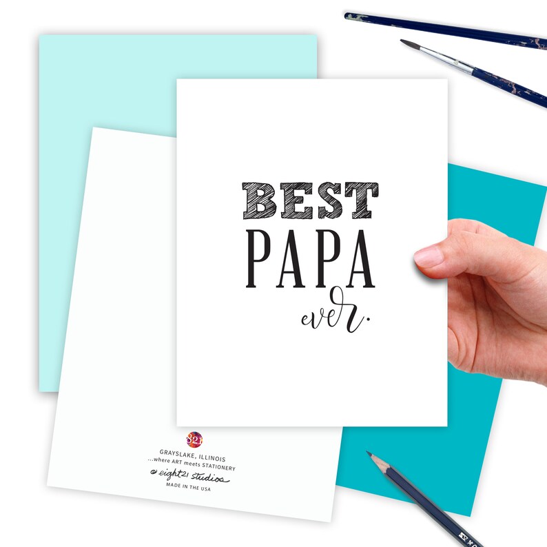 Best Papa Ever Greeting Card Card for Papa Happy Birthday Etsy