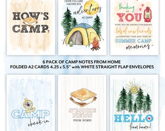Letters from Home, Summer Camp Greeting Cards, Cards to Send Kids at Camp, Sleep Away Camp Cards from Home, Camp Cards from Mom/Grandma/Dad