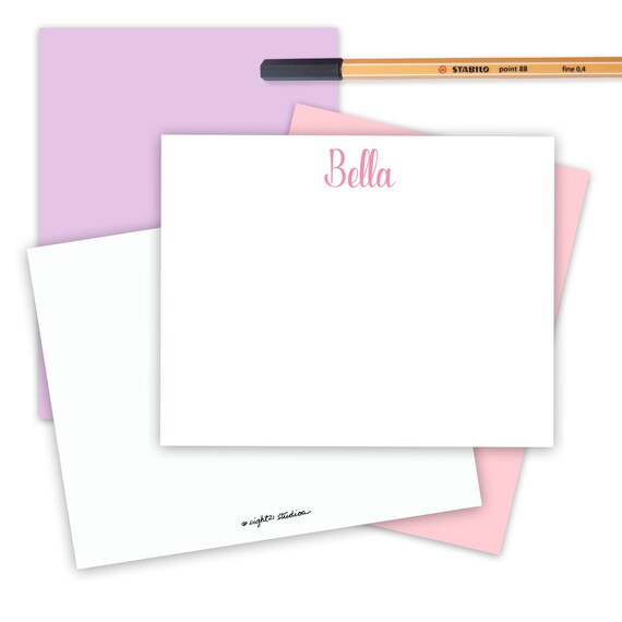 Girls Stationary Set of 12 Personalized Stationery for Girls Etsy