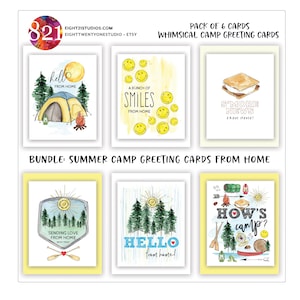 Camp Cards, Cards to Send Kids at Camp, Letters from Home, Summer Camp Greeting Cards, Sleep Away Camp Cards from Home, Summer Camp Notes