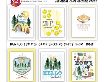 Camp Cards, Cards to Send Kids at Camp, Letters from Home, Summer Camp Greeting Cards, Sleep Away Camp Cards from Home, Summer Camp Notes