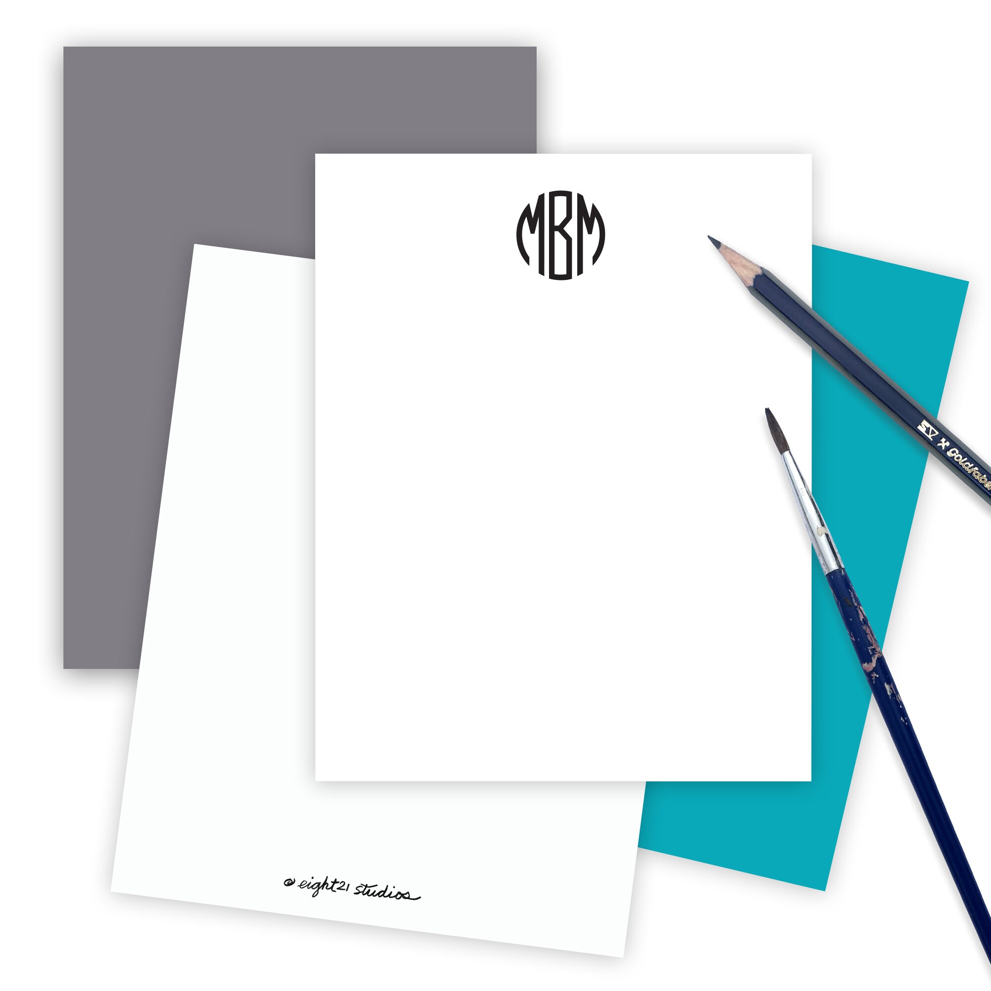 Gift Idea for Monogrammed Personalized Stationery Set of 12 Etsy