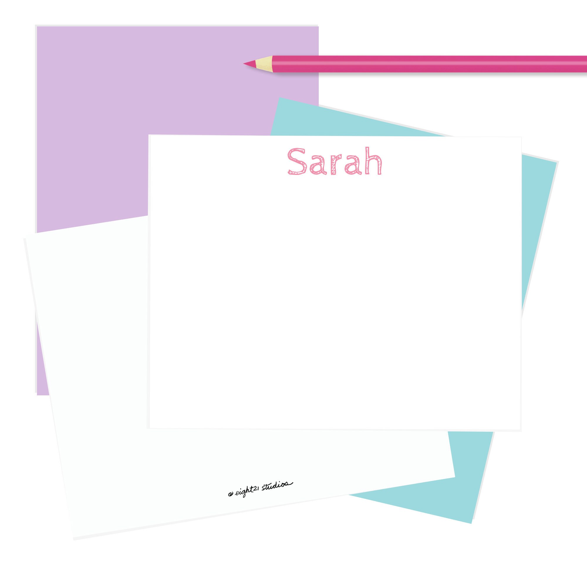 Girls Stationery Kids Stationery Set of 12 Cute Flat Etsy