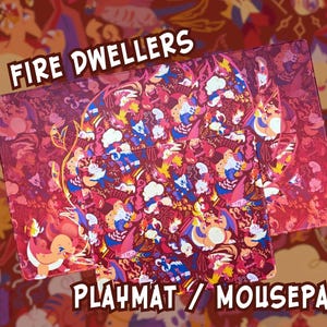 Fire Dweller Mousepad and Playmat | Deskmat | Gaming Nintendo- TCG | Office Desk