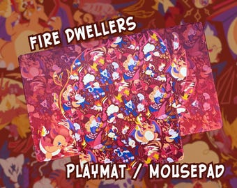 Alfombrilla de ratón y tapete de juego Fire Dweller / Tapete de escritorio / Juegos de Nintendo- TCG / Escritorio de oficina