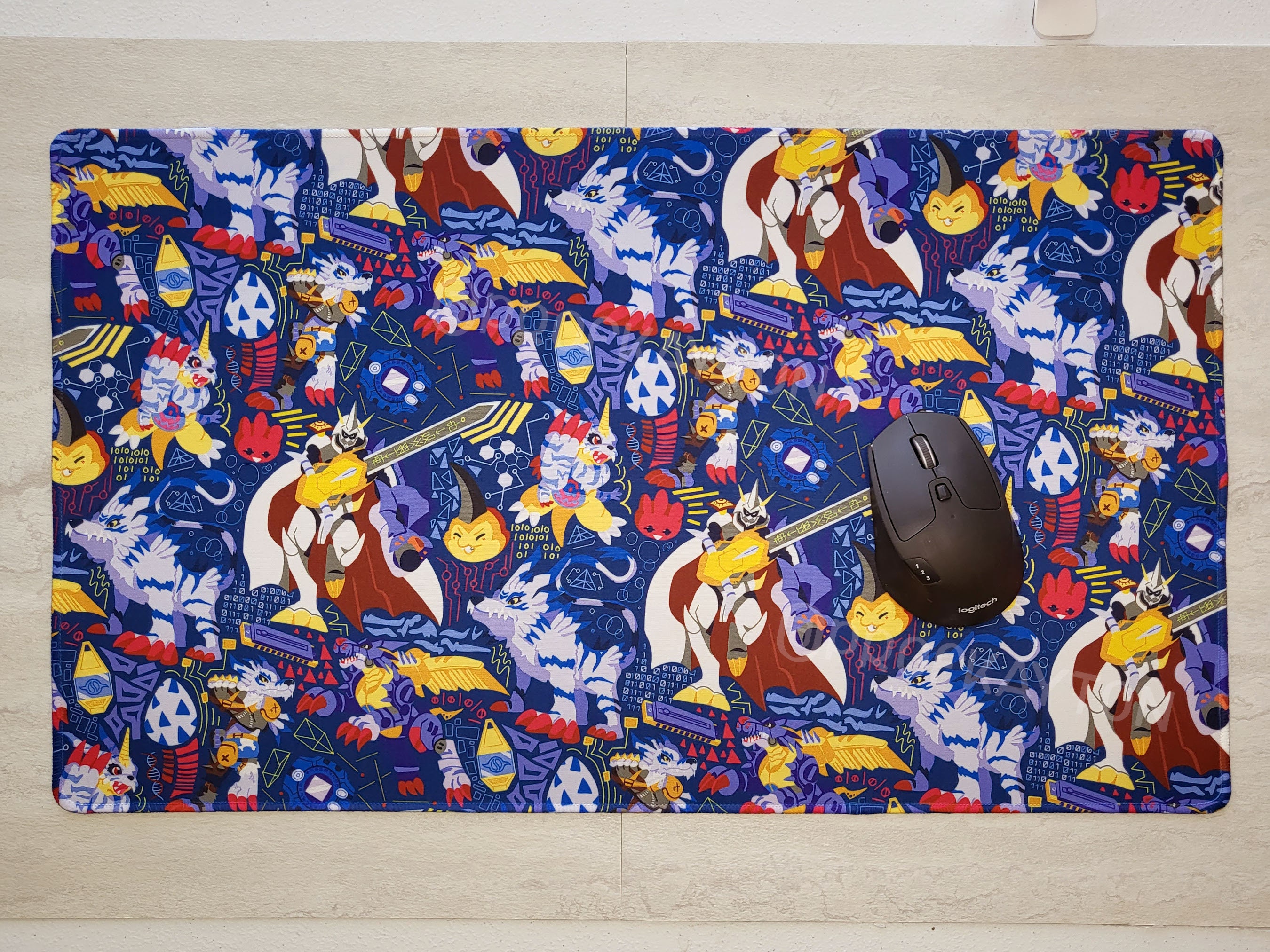 Digimon GABUMON Mousepad and Playmat | Deskmat | Blue Edgy- Office Desk ...