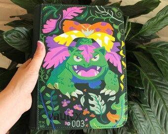 Custom Acrylic Painted 4-Pocket Venusaur Binder