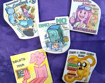 Pegatinas artísticas de Hora de Aventura / Vinilo adhesivo de 7,6 cm / Artista creativo / Decorativo / Decoración para cuadernos de bocetos