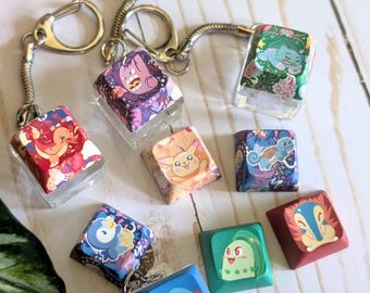 Pokemon Starters & Friends Keycaps | Nintendo Kanto Johto | Keyboard | Office Decor