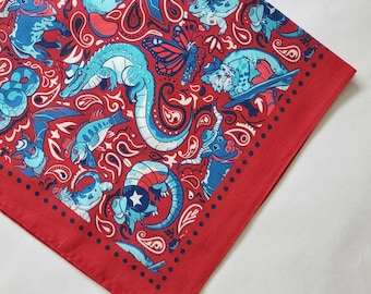 Texas Animal Bandana | Cowboy | Handkerchief/Mask - Cute Paisley Cotton