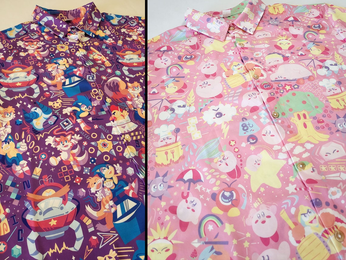 80s RETRO ARCADE Pattern Button up Shirt Sizes S-3X | Video Games ...